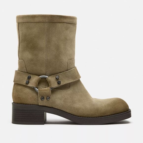 ZARA suede biker ankle boots women US 6 - Picture 1 of 1